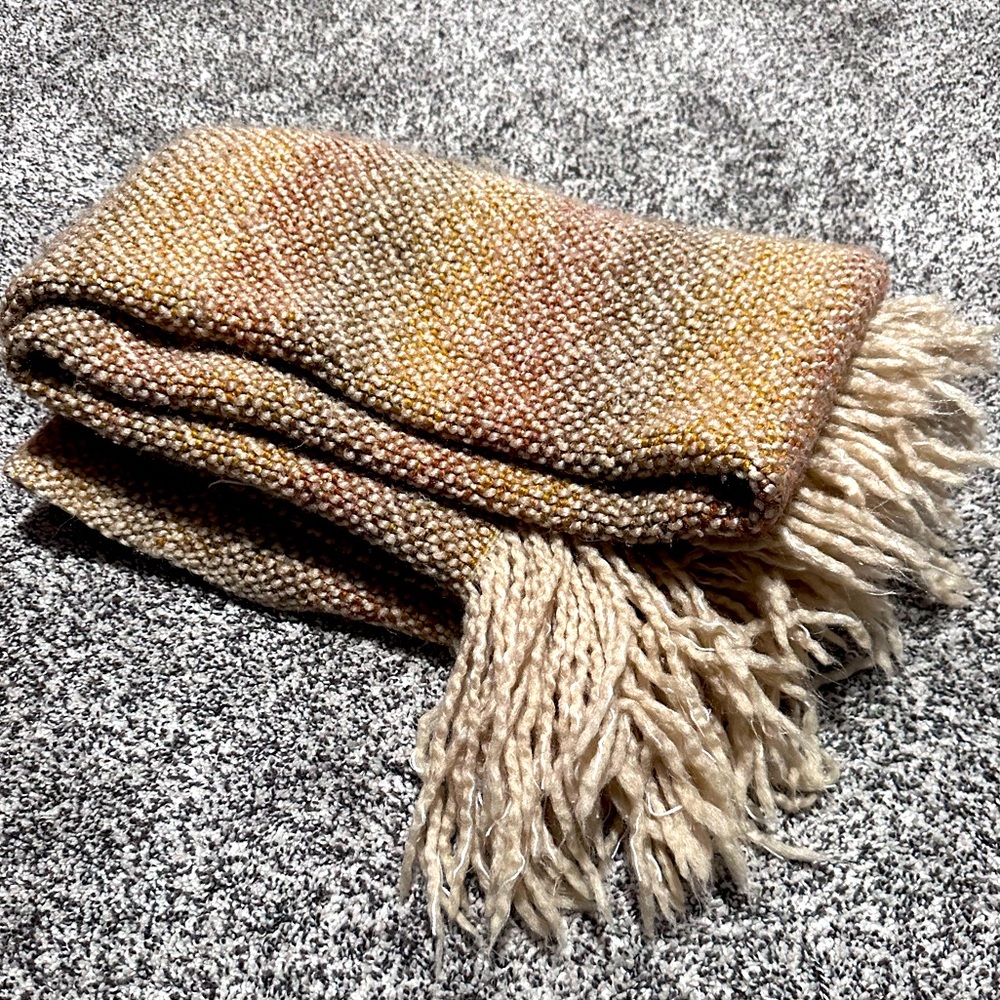 Kennebunk Home Wool Throw Blanket Woven
Fringe Brown,Yellow,Orange Neutral Cozy